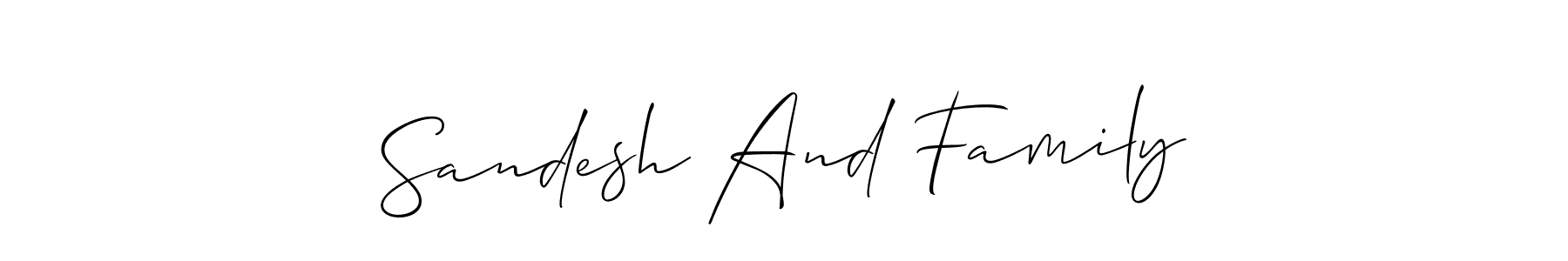 How to Draw Sandesh And Family signature style? Allison_Script is a latest design signature styles for name Sandesh And Family. Sandesh And Family signature style 2 images and pictures png