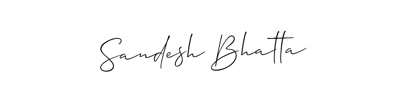 Create a beautiful signature design for name Sandesh Bhatta. With this signature (Allison_Script) fonts, you can make a handwritten signature for free. Sandesh Bhatta signature style 2 images and pictures png