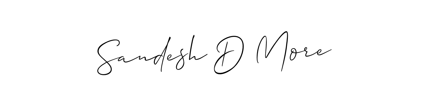 Make a beautiful signature design for name Sandesh D More. With this signature (Allison_Script) style, you can create a handwritten signature for free. Sandesh D More signature style 2 images and pictures png