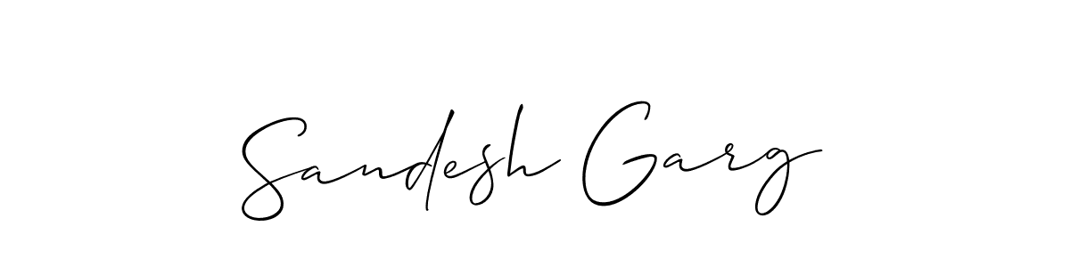 Also we have Sandesh Garg name is the best signature style. Create professional handwritten signature collection using Allison_Script autograph style. Sandesh Garg signature style 2 images and pictures png