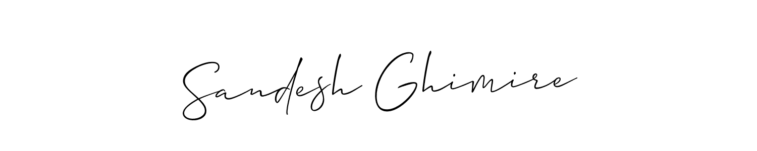 Also we have Sandesh Ghimire name is the best signature style. Create professional handwritten signature collection using Allison_Script autograph style. Sandesh Ghimire signature style 2 images and pictures png