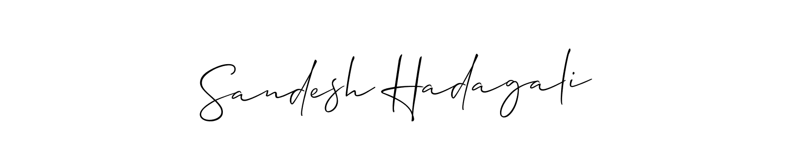 It looks lik you need a new signature style for name Sandesh Hadagali. Design unique handwritten (Allison_Script) signature with our free signature maker in just a few clicks. Sandesh Hadagali signature style 2 images and pictures png