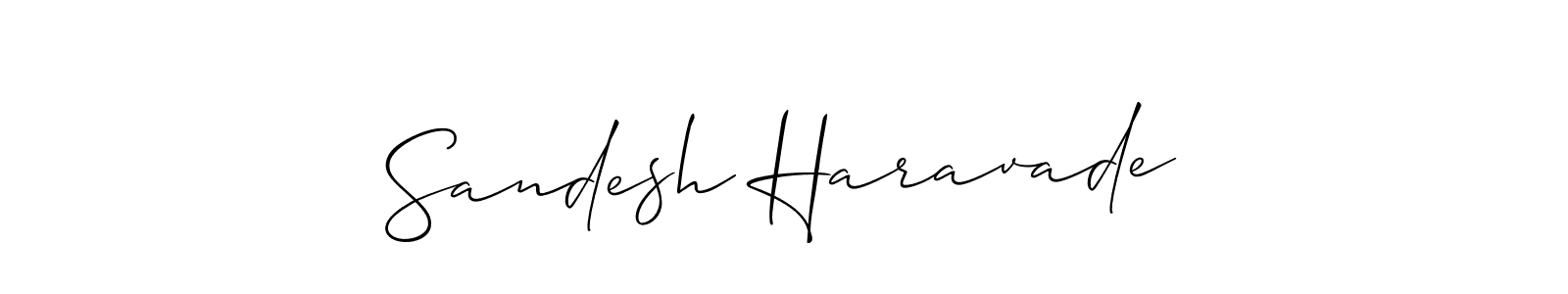 Make a beautiful signature design for name Sandesh Haravade. With this signature (Allison_Script) style, you can create a handwritten signature for free. Sandesh Haravade signature style 2 images and pictures png