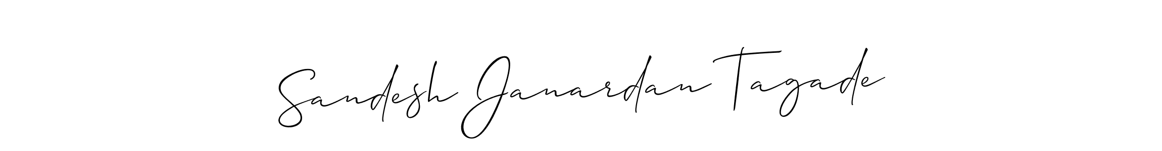 The best way (Allison_Script) to make a short signature is to pick only two or three words in your name. The name Sandesh Janardan Tagade include a total of six letters. For converting this name. Sandesh Janardan Tagade signature style 2 images and pictures png