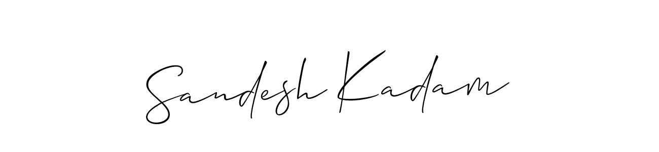 You should practise on your own different ways (Allison_Script) to write your name (Sandesh Kadam) in signature. don't let someone else do it for you. Sandesh Kadam signature style 2 images and pictures png