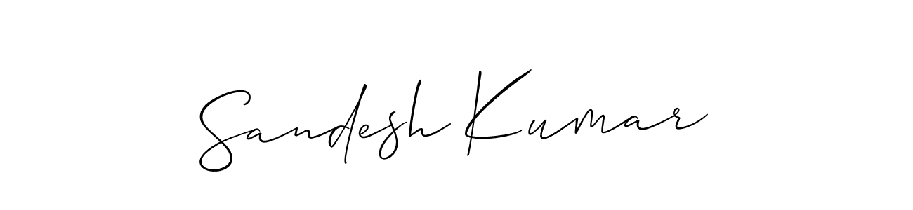 Make a beautiful signature design for name Sandesh Kumar. With this signature (Allison_Script) style, you can create a handwritten signature for free. Sandesh Kumar signature style 2 images and pictures png