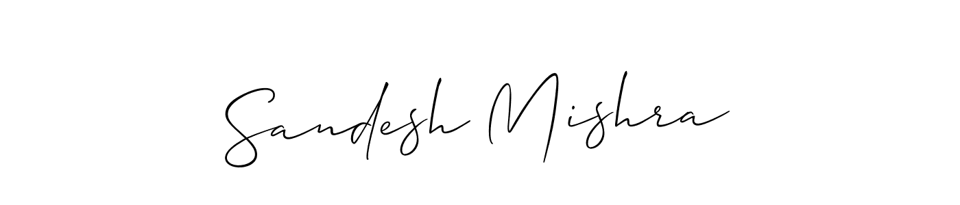 Create a beautiful signature design for name Sandesh Mishra. With this signature (Allison_Script) fonts, you can make a handwritten signature for free. Sandesh Mishra signature style 2 images and pictures png