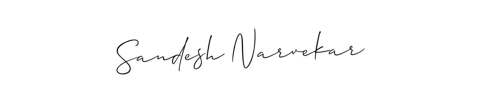 How to make Sandesh Narvekar name signature. Use Allison_Script style for creating short signs online. This is the latest handwritten sign. Sandesh Narvekar signature style 2 images and pictures png