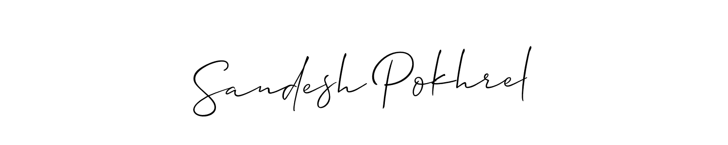 How to make Sandesh Pokhrel signature? Allison_Script is a professional autograph style. Create handwritten signature for Sandesh Pokhrel name. Sandesh Pokhrel signature style 2 images and pictures png