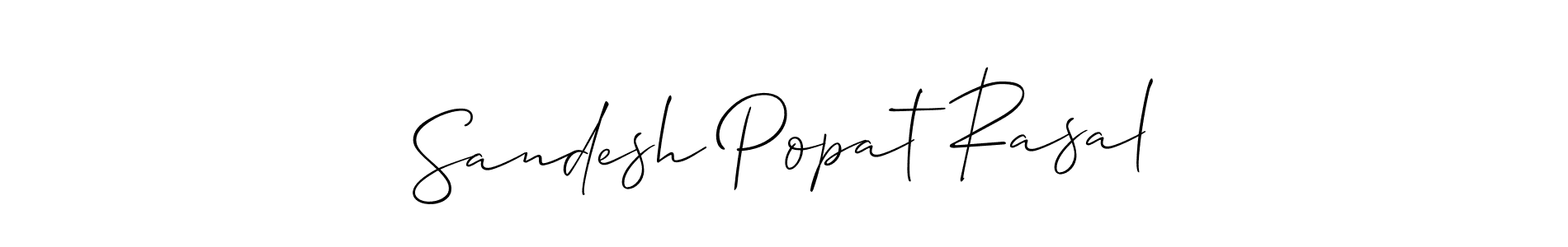 Use a signature maker to create a handwritten signature online. With this signature software, you can design (Allison_Script) your own signature for name Sandesh Popat Rasal. Sandesh Popat Rasal signature style 2 images and pictures png