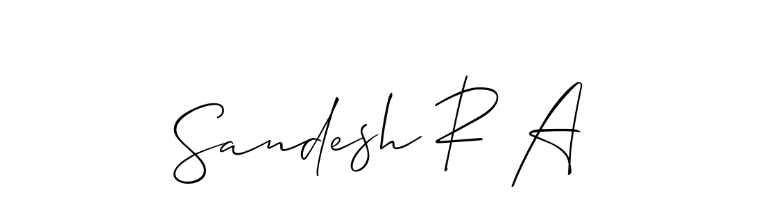 Also You can easily find your signature by using the search form. We will create Sandesh R A name handwritten signature images for you free of cost using Allison_Script sign style. Sandesh R A signature style 2 images and pictures png