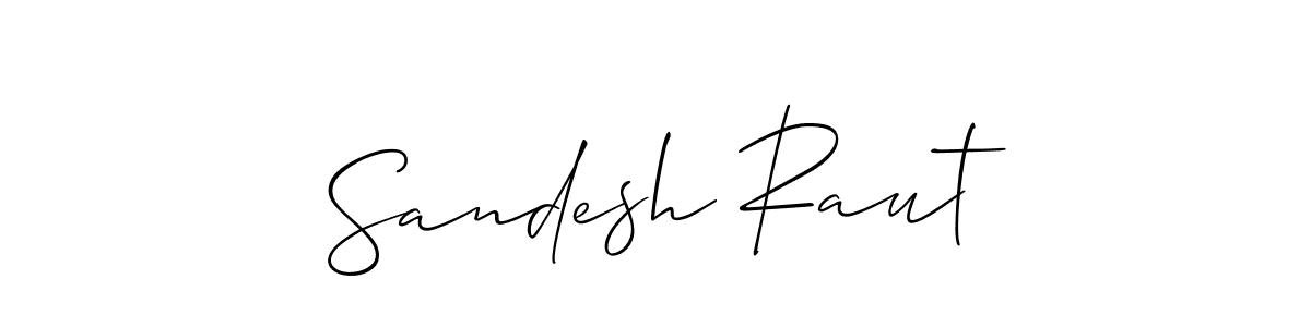 Create a beautiful signature design for name Sandesh Raut. With this signature (Allison_Script) fonts, you can make a handwritten signature for free. Sandesh Raut signature style 2 images and pictures png