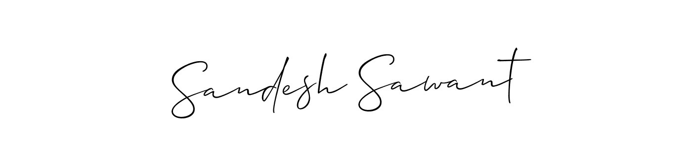 How to Draw Sandesh Sawant signature style? Allison_Script is a latest design signature styles for name Sandesh Sawant. Sandesh Sawant signature style 2 images and pictures png