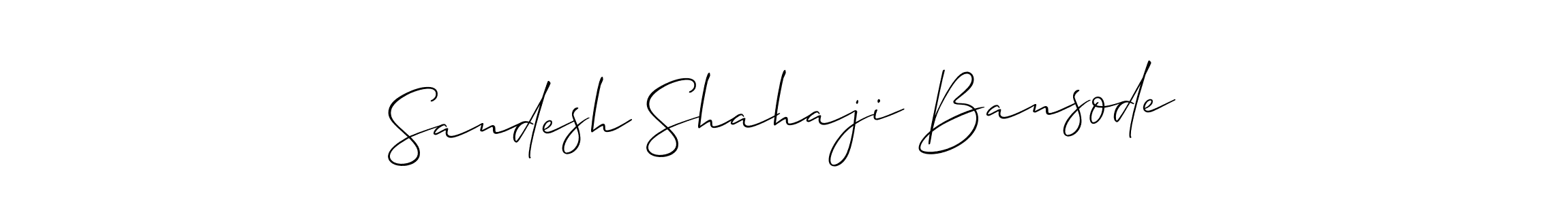 It looks lik you need a new signature style for name Sandesh Shahaji Bansode. Design unique handwritten (Allison_Script) signature with our free signature maker in just a few clicks. Sandesh Shahaji Bansode signature style 2 images and pictures png