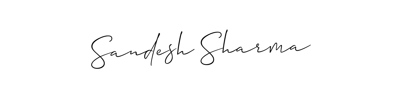 Make a beautiful signature design for name Sandesh Sharma. With this signature (Allison_Script) style, you can create a handwritten signature for free. Sandesh Sharma signature style 2 images and pictures png