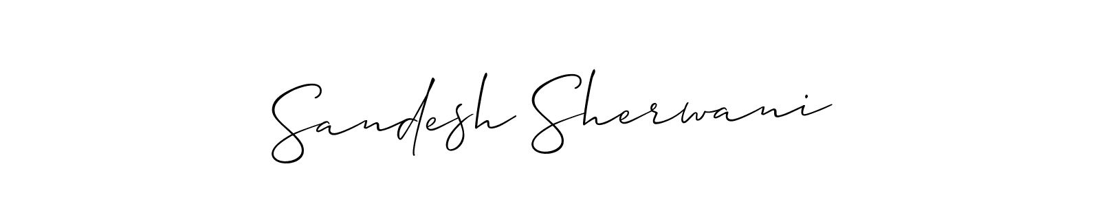 Use a signature maker to create a handwritten signature online. With this signature software, you can design (Allison_Script) your own signature for name Sandesh Sherwani. Sandesh Sherwani signature style 2 images and pictures png