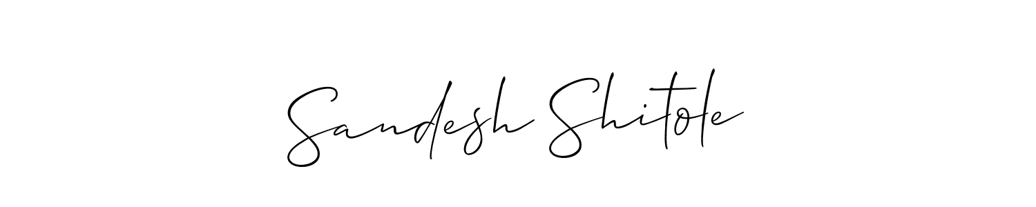 Allison_Script is a professional signature style that is perfect for those who want to add a touch of class to their signature. It is also a great choice for those who want to make their signature more unique. Get Sandesh Shitole name to fancy signature for free. Sandesh Shitole signature style 2 images and pictures png