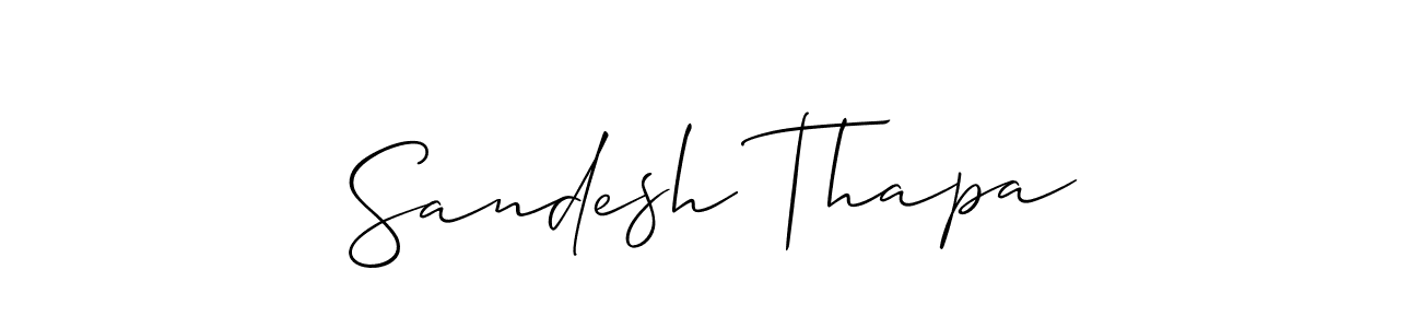 Use a signature maker to create a handwritten signature online. With this signature software, you can design (Allison_Script) your own signature for name Sandesh Thapa. Sandesh Thapa signature style 2 images and pictures png