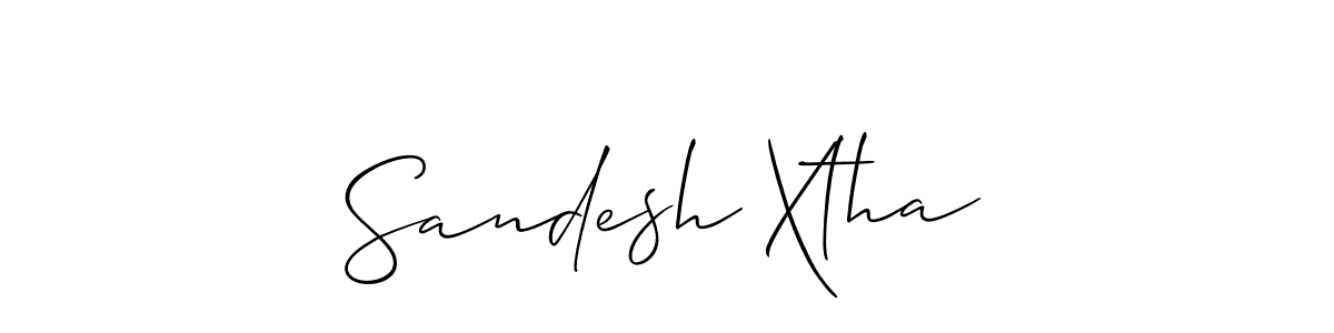 Use a signature maker to create a handwritten signature online. With this signature software, you can design (Allison_Script) your own signature for name Sandesh Xtha. Sandesh Xtha signature style 2 images and pictures png