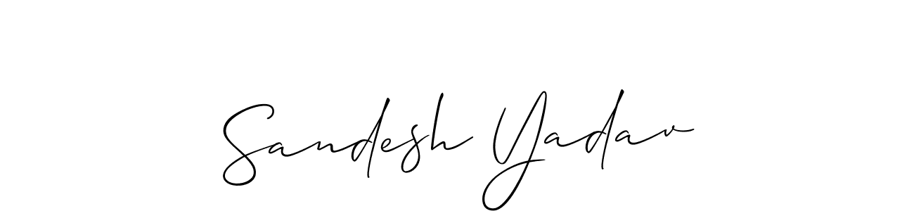 How to make Sandesh Yadav name signature. Use Allison_Script style for creating short signs online. This is the latest handwritten sign. Sandesh Yadav signature style 2 images and pictures png