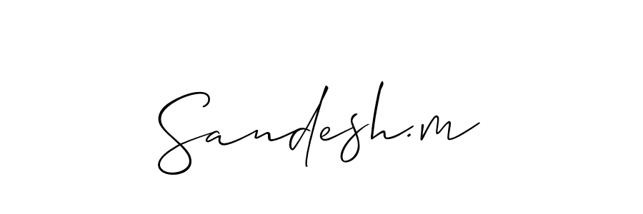 Create a beautiful signature design for name Sandesh.m. With this signature (Allison_Script) fonts, you can make a handwritten signature for free. Sandesh.m signature style 2 images and pictures png