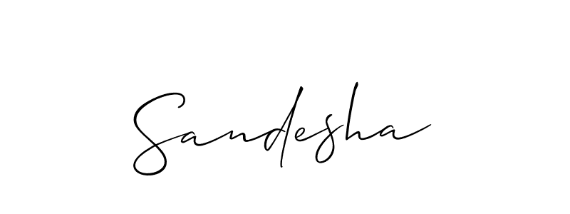 Also we have Sandesha name is the best signature style. Create professional handwritten signature collection using Allison_Script autograph style. Sandesha signature style 2 images and pictures png