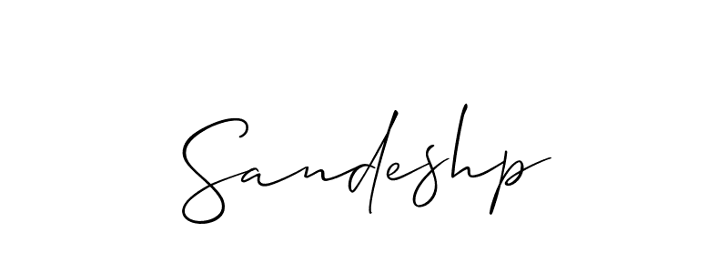 Make a short Sandeshp signature style. Manage your documents anywhere anytime using Allison_Script. Create and add eSignatures, submit forms, share and send files easily. Sandeshp signature style 2 images and pictures png