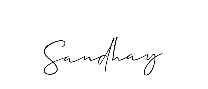 The best way (Allison_Script) to make a short signature is to pick only two or three words in your name. The name Sandhay include a total of six letters. For converting this name. Sandhay signature style 2 images and pictures png