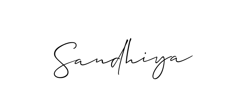 Create a beautiful signature design for name Sandhiya. With this signature (Allison_Script) fonts, you can make a handwritten signature for free. Sandhiya signature style 2 images and pictures png