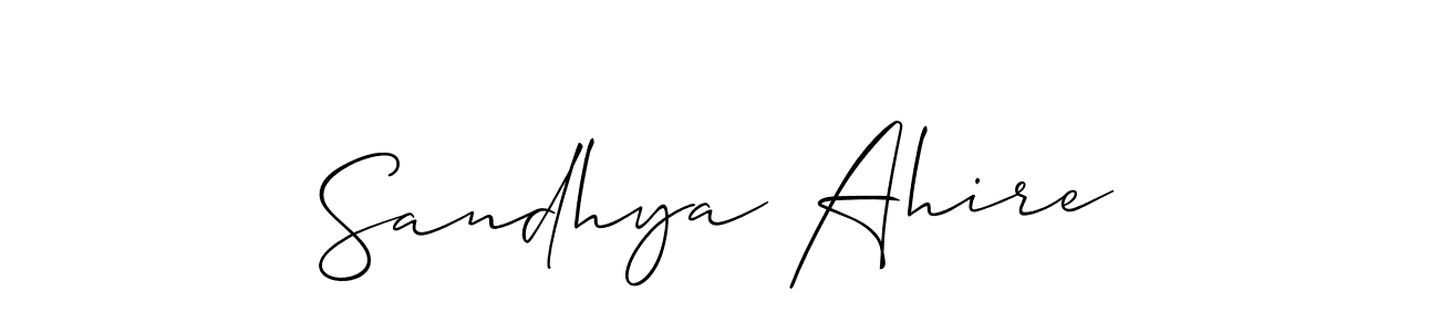 Sandhya Ahire stylish signature style. Best Handwritten Sign (Allison_Script) for my name. Handwritten Signature Collection Ideas for my name Sandhya Ahire. Sandhya Ahire signature style 2 images and pictures png