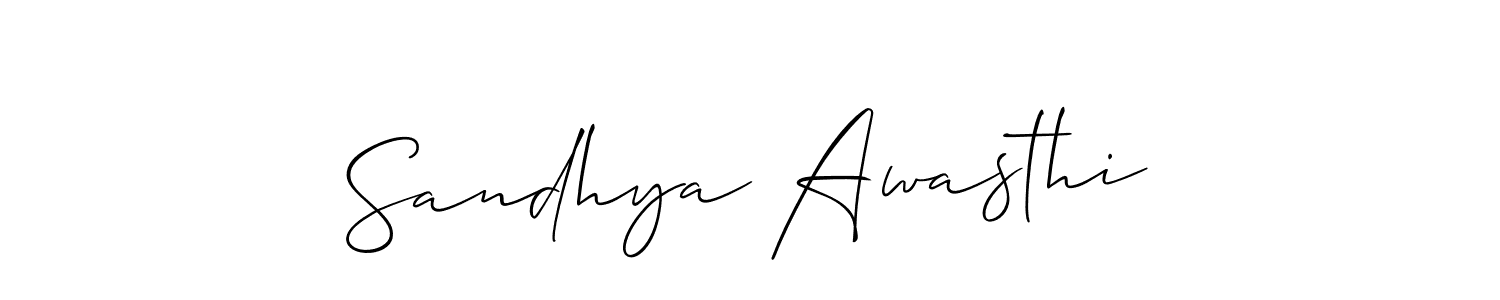 Make a short Sandhya Awasthi signature style. Manage your documents anywhere anytime using Allison_Script. Create and add eSignatures, submit forms, share and send files easily. Sandhya Awasthi signature style 2 images and pictures png