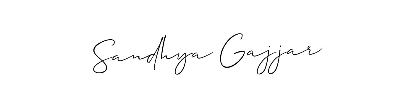 Also we have Sandhya Gajjar name is the best signature style. Create professional handwritten signature collection using Allison_Script autograph style. Sandhya Gajjar signature style 2 images and pictures png