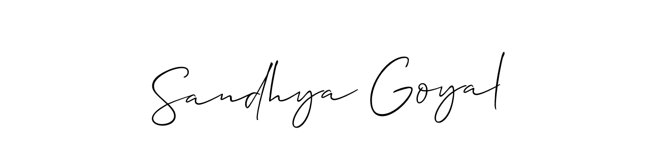 How to make Sandhya Goyal name signature. Use Allison_Script style for creating short signs online. This is the latest handwritten sign. Sandhya Goyal signature style 2 images and pictures png