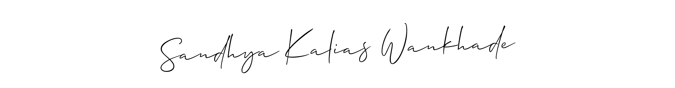 This is the best signature style for the Sandhya Kalias Wankhade name. Also you like these signature font (Allison_Script). Mix name signature. Sandhya Kalias Wankhade signature style 2 images and pictures png