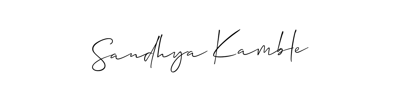 Use a signature maker to create a handwritten signature online. With this signature software, you can design (Allison_Script) your own signature for name Sandhya Kamble. Sandhya Kamble signature style 2 images and pictures png