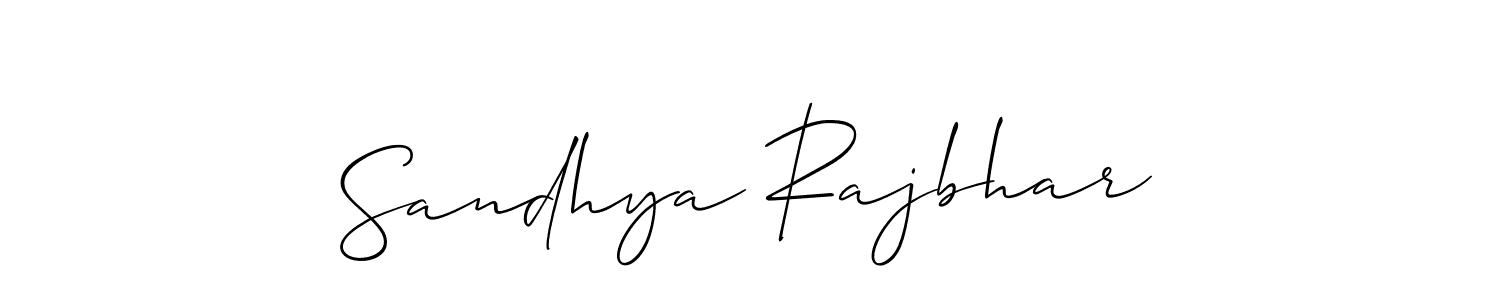 Design your own signature with our free online signature maker. With this signature software, you can create a handwritten (Allison_Script) signature for name Sandhya Rajbhar. Sandhya Rajbhar signature style 2 images and pictures png