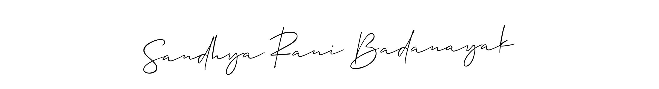 Make a short Sandhya Rani Badanayak signature style. Manage your documents anywhere anytime using Allison_Script. Create and add eSignatures, submit forms, share and send files easily. Sandhya Rani Badanayak signature style 2 images and pictures png