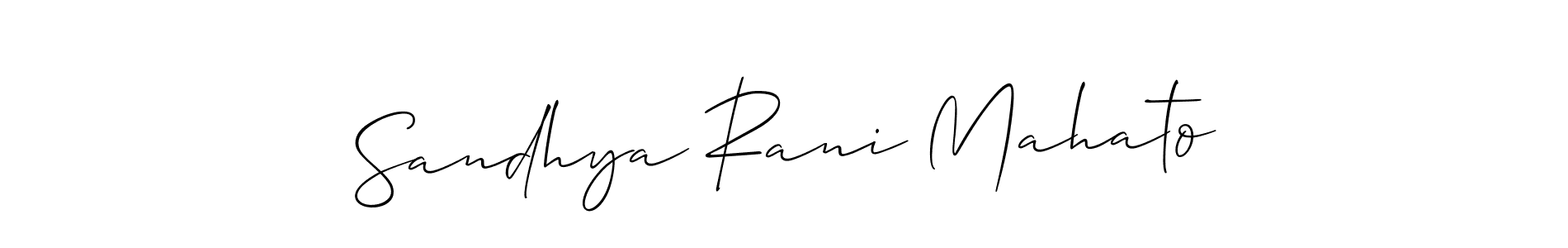 Make a beautiful signature design for name Sandhya Rani Mahato. With this signature (Allison_Script) style, you can create a handwritten signature for free. Sandhya Rani Mahato signature style 2 images and pictures png