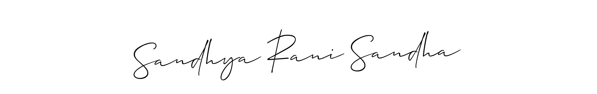 How to make Sandhya Rani Sandha name signature. Use Allison_Script style for creating short signs online. This is the latest handwritten sign. Sandhya Rani Sandha signature style 2 images and pictures png