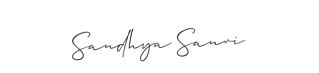 You should practise on your own different ways (Allison_Script) to write your name (Sandhya Sanvi) in signature. don't let someone else do it for you. Sandhya Sanvi signature style 2 images and pictures png