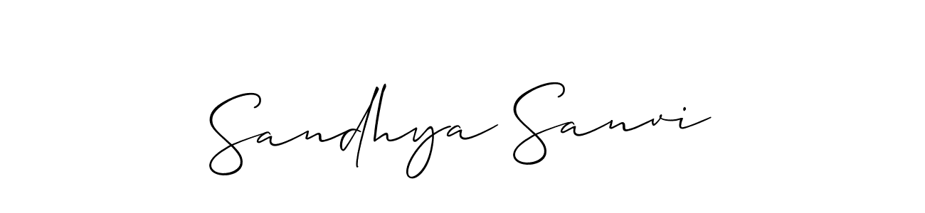 The best way (Allison_Script) to make a short signature is to pick only two or three words in your name. The name Sandhya Sanvi include a total of six letters. For converting this name. Sandhya Sanvi signature style 2 images and pictures png