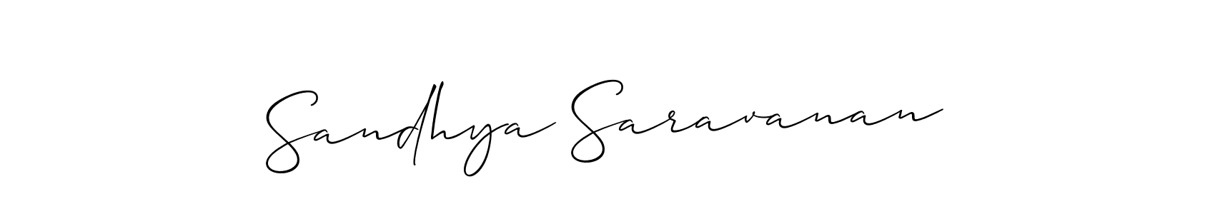 Design your own signature with our free online signature maker. With this signature software, you can create a handwritten (Allison_Script) signature for name Sandhya Saravanan. Sandhya Saravanan signature style 2 images and pictures png