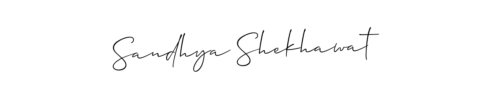 Make a short Sandhya Shekhawat signature style. Manage your documents anywhere anytime using Allison_Script. Create and add eSignatures, submit forms, share and send files easily. Sandhya Shekhawat signature style 2 images and pictures png