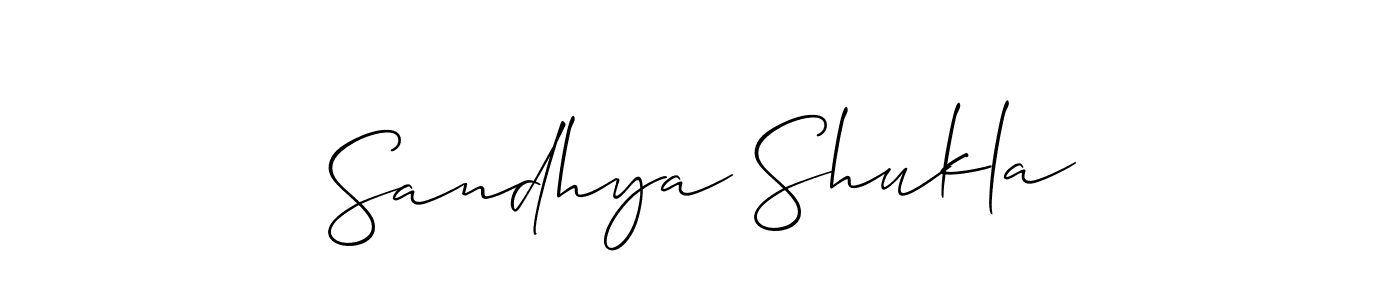You should practise on your own different ways (Allison_Script) to write your name (Sandhya Shukla) in signature. don't let someone else do it for you. Sandhya Shukla signature style 2 images and pictures png