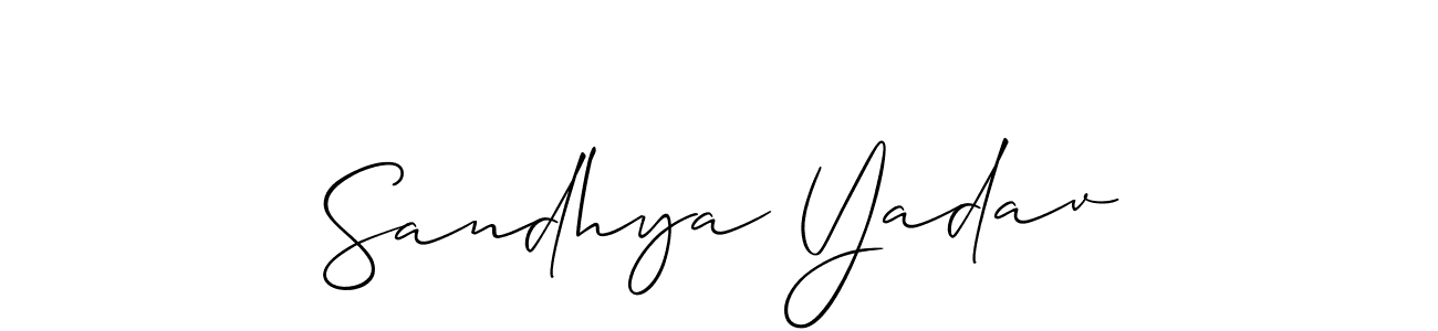 Use a signature maker to create a handwritten signature online. With this signature software, you can design (Allison_Script) your own signature for name Sandhya Yadav. Sandhya Yadav signature style 2 images and pictures png