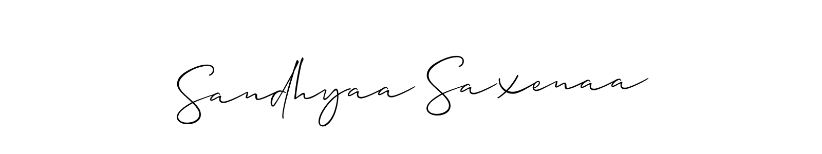Make a beautiful signature design for name Sandhyaa Saxenaa. With this signature (Allison_Script) style, you can create a handwritten signature for free. Sandhyaa Saxenaa signature style 2 images and pictures png