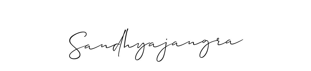 You should practise on your own different ways (Allison_Script) to write your name (Sandhyajangra) in signature. don't let someone else do it for you. Sandhyajangra signature style 2 images and pictures png