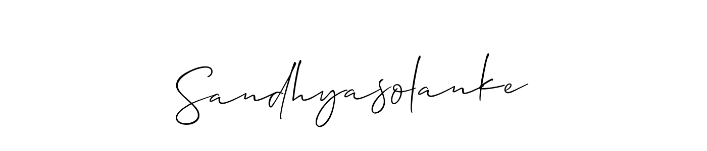 Make a beautiful signature design for name Sandhyasolanke. With this signature (Allison_Script) style, you can create a handwritten signature for free. Sandhyasolanke signature style 2 images and pictures png