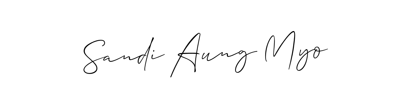 Similarly Allison_Script is the best handwritten signature design. Signature creator online .You can use it as an online autograph creator for name Sandi Aung Myo. Sandi Aung Myo signature style 2 images and pictures png