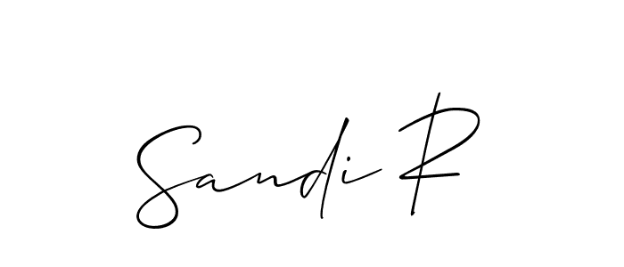 Design your own signature with our free online signature maker. With this signature software, you can create a handwritten (Allison_Script) signature for name Sandi R. Sandi R signature style 2 images and pictures png